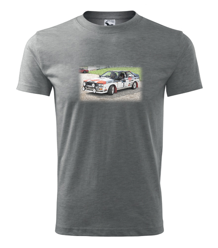 Šedé tričko s kresbou Audi Quattro