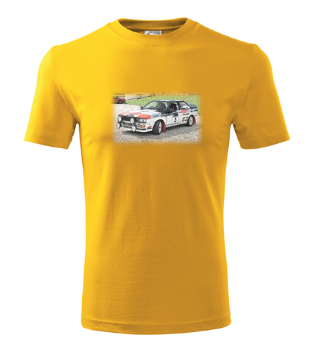 Žluté tričko s kresbou Audi Quattro