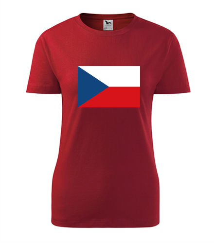Červené dámské tričko s českou vlajkou