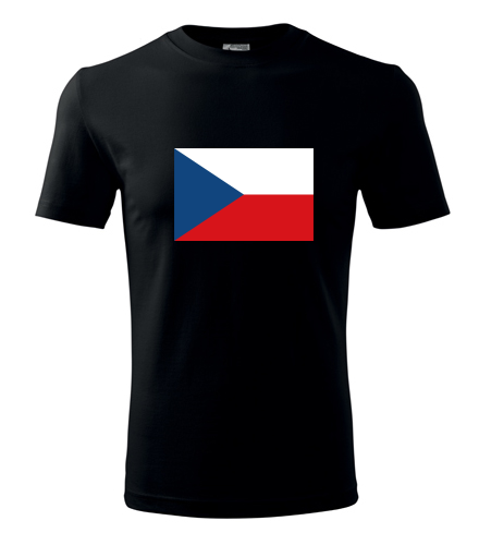 Černé tričko s českou vlajkou