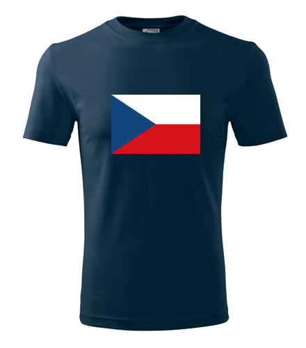Tmavě modré tričko s českou vlajkou