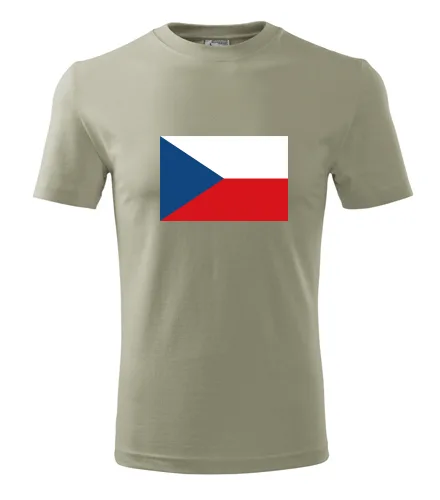 Khaki tričko s českou vlajkou
