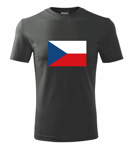 Grafitové tričko s českou vlajkou
