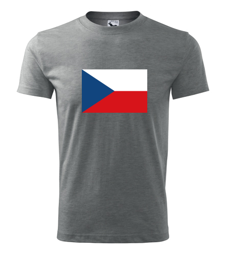 Šedé tričko s českou vlajkou