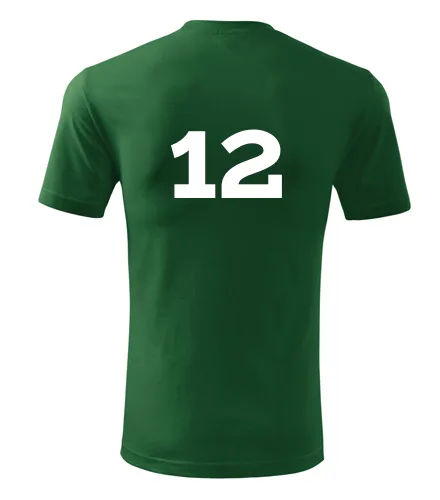 Lahvově zelené tričko s číslem 12