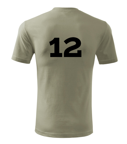 Khaki tričko s číslem 12