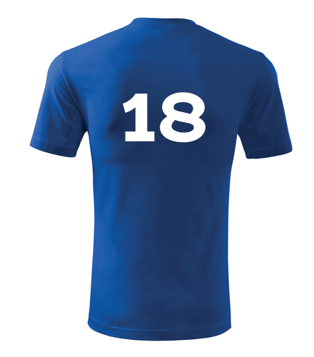 Modré tričko s číslem 18