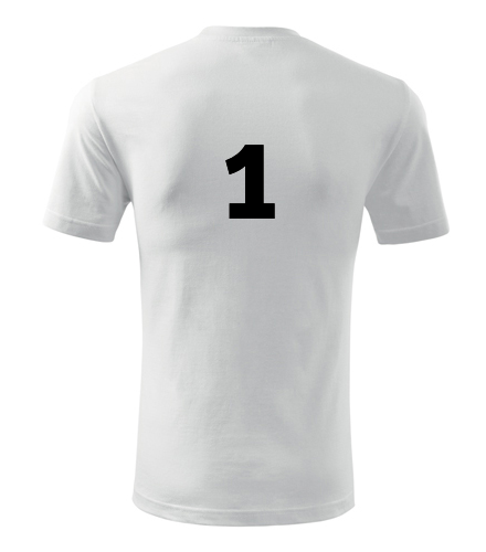 Bílé tričko s číslem 1