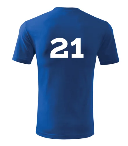 Modré tričko s číslom 21