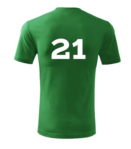 Zelené tričko s číslem 21