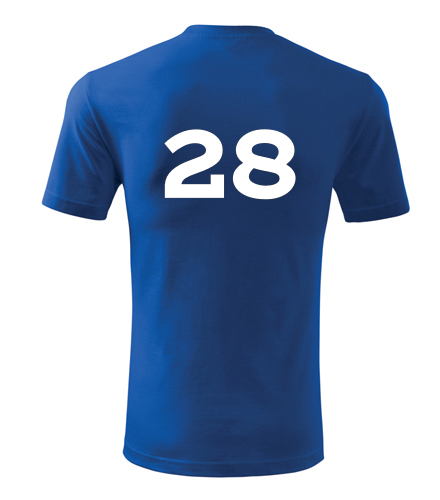 Modré tričko s číslem 28