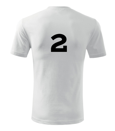 Bílé tričko s číslem 2