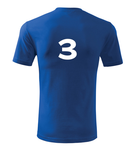 Modré tričko s číslem 3