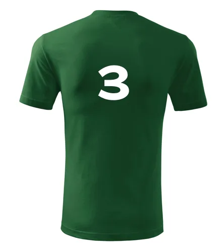 Lahvově zelené tričko s číslem 3