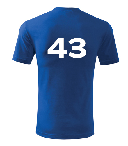 Modré tričko s číslem 43