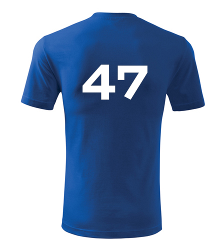 Modré tričko s číslem 47