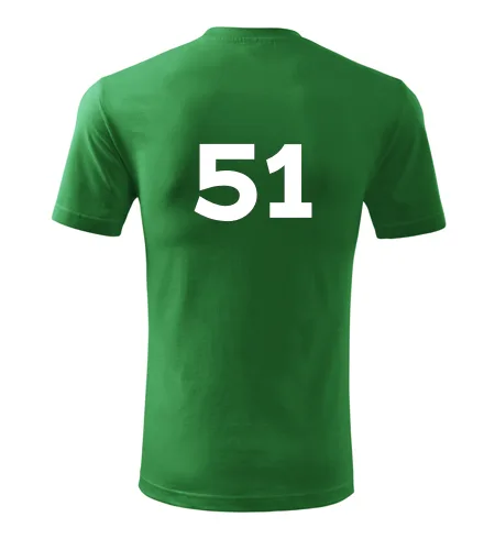 Zelené tričko s číslem 51