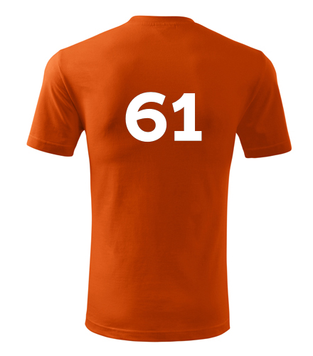 Oranžové tričko s číslem 61