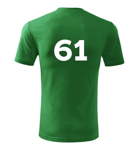 Zelené tričko s číslem 61