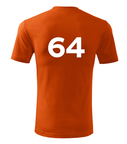 Oranžové tričko s číslem 64