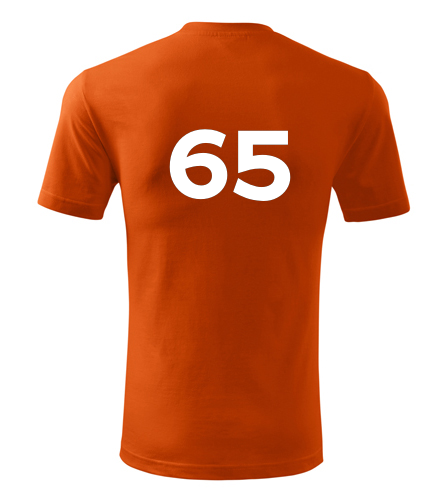 Oranžové tričko s číslem 65