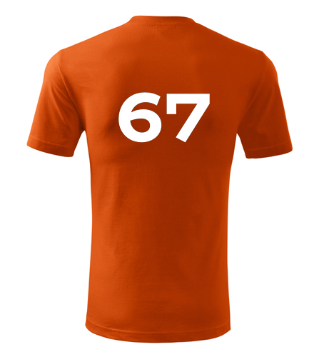 Oranžové tričko s číslem 67