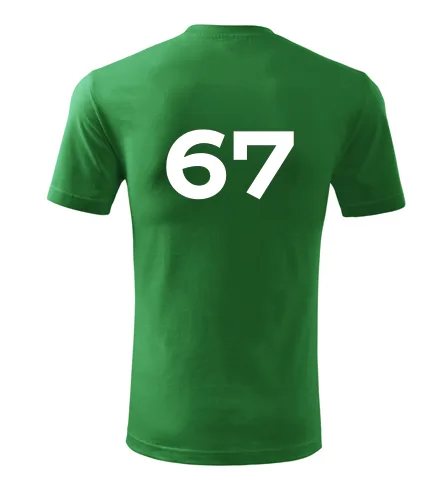 Zelené tričko s číslem 67