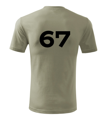 Khaki tričko s číslem 67