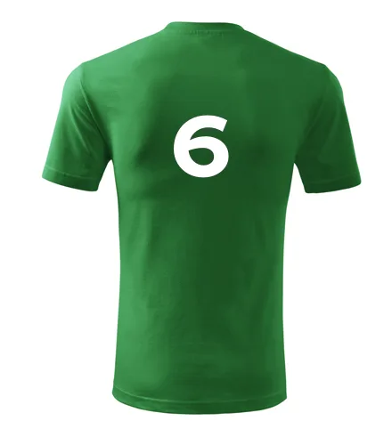 Zelené tričko s číslem 6