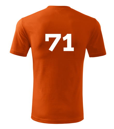 Oranžové tričko s číslem 71