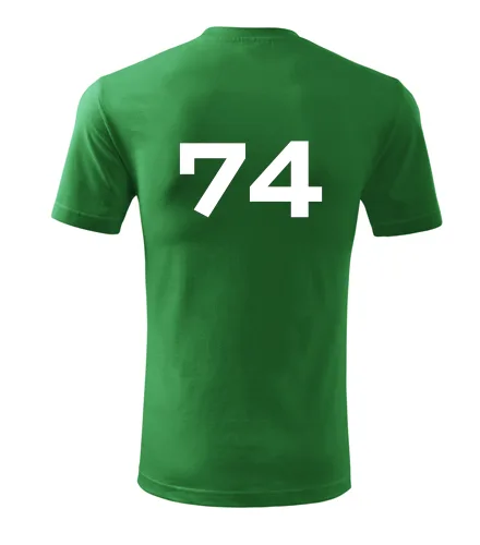 Zelené tričko s číslem 74
