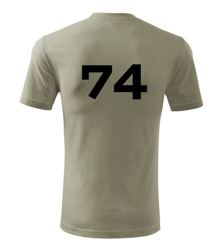 Khaki tričko s číslem 74