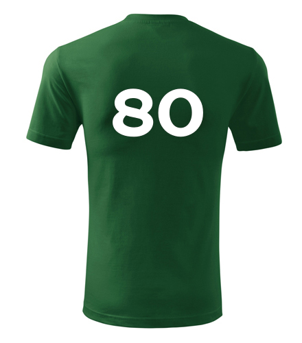 Lahvově zelené tričko s číslem 80