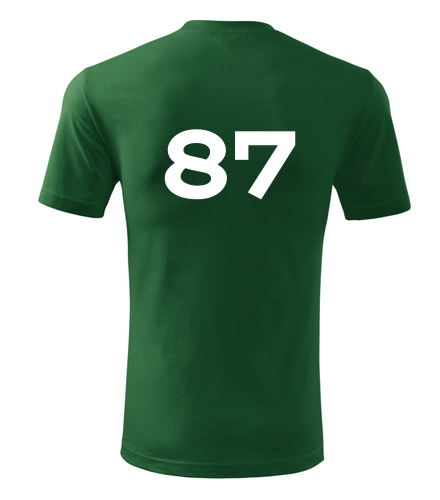 Lahvově zelené tričko s číslem 87