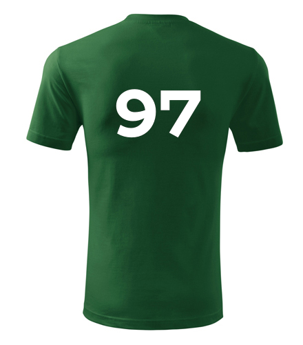 Lahvově zelené tričko s číslem 97