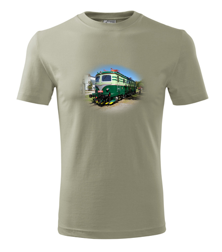 Khaki tričko s elektrickou lokomotivou Bobina