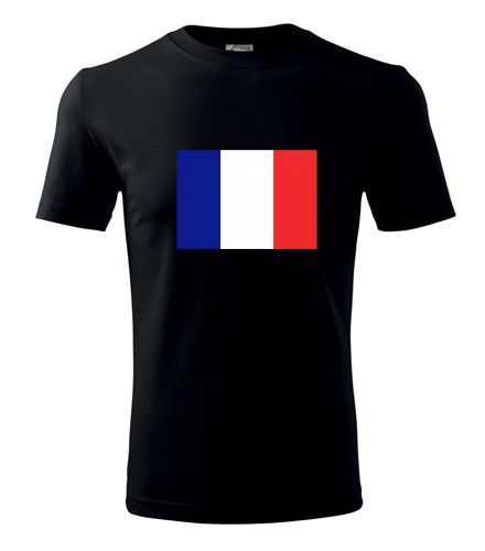 Černé tričko s francouzskou vlajkou