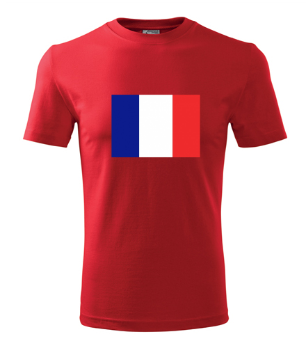 Červené tričko s francouzskou vlajkou