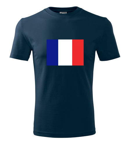 Tmavě modré tričko s francouzskou vlajkou