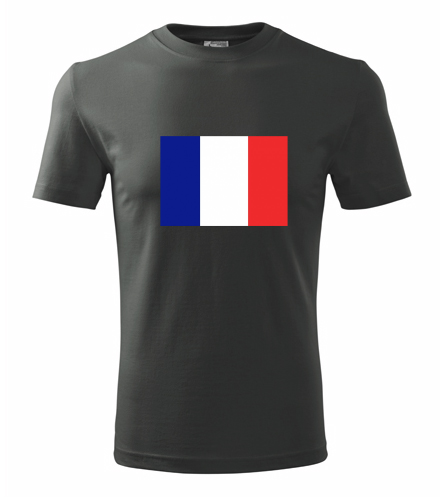 Grafitové tričko s francouzskou vlajkou