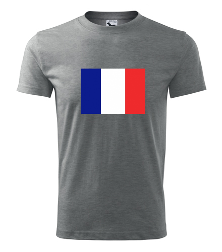 Šedé tričko s francouzskou vlajkou