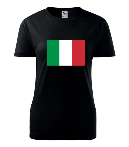 Černé dámské tričko s italskou vlajkou