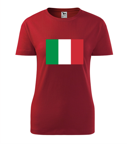 Červené dámské tričko s italskou vlajkou