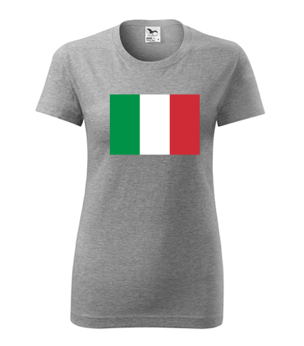 Šedé dámské tričko s italskou vlajkou
