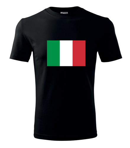 Černé tričko s italskou vlajkou