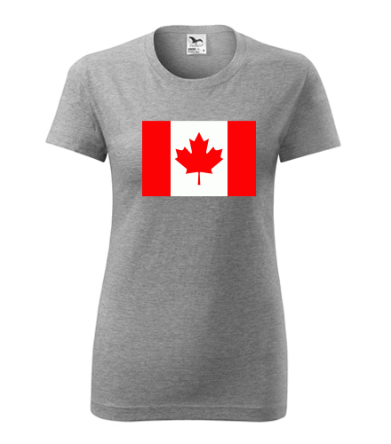 Šedé dámské tričko s kanadskou vlajkou
