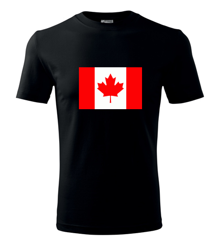 Černé tričko s kanadskou vlajkou