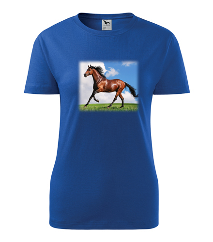 Modré dámské tričko s koněm dámské