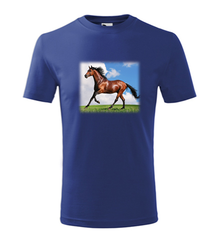 Modré dětské tričko s koněm dětské