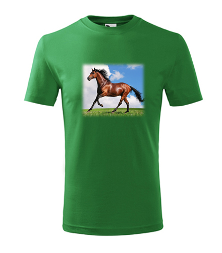 Zelené dětské tričko s koněm dětské